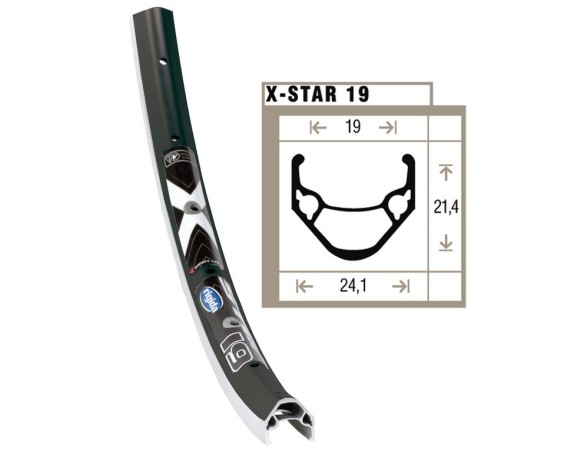 Rumblebikes-Rigida X-Star 19 20“ 406-19 VL 8,5 mm 36 abertura