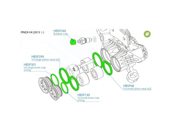 HOPE VARIOS FRENO DESPIECE PINZA V4 2013