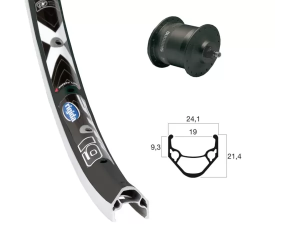 RD 28x1.75Din d.cuboDH3N30 ne..QR 36O|Rigida X-Star19 ne./pl.radio Niro(ne.)