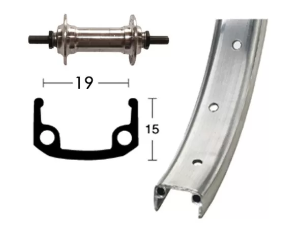 RD 20 x 175 Alu 36 aguj plata fijo llanta alum plata mate radios cinc
