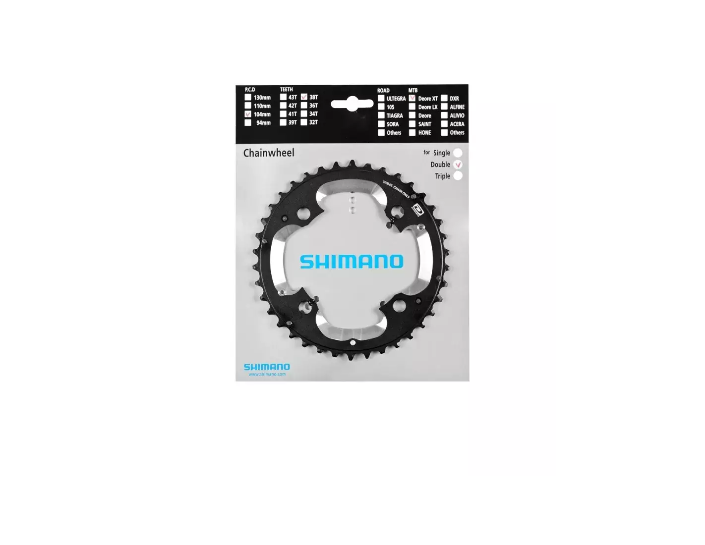 Plateau Intérieur STRONGLIGHT SHIMANO XT M785 10V 4 Trous 64mm