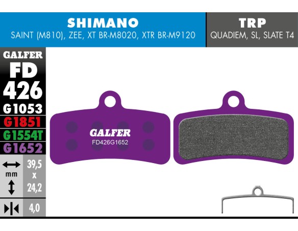 Pastilla de freno Galfer E-Bike Shimano Saint-Zee