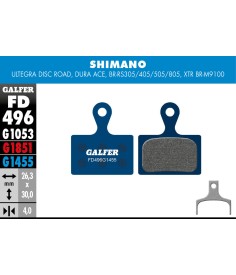 Pastilla de freno Galfer standard Shimano Ultegra Disc Road, Dura Ace, BR-RS305, RS405, RS505, RS805, XTR BR-M9100